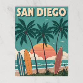 Cartão Postal San Diego: Víblias de Surf de Verão sem fim