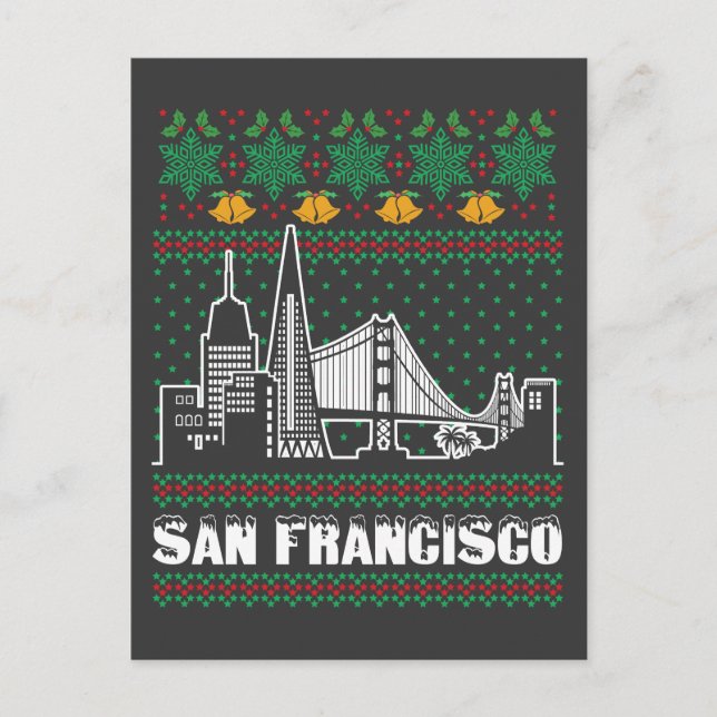 Cartão Postal San Francisco California Ugly Christmas (Frente)