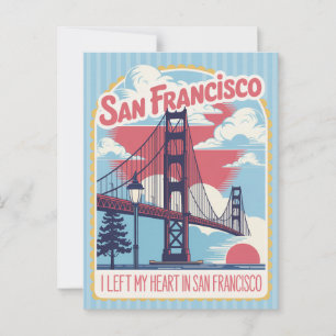Cartão Postal San Francisco "Deixei Meu Coração" Ponte Golden Ga
