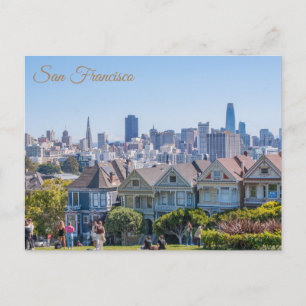 Cartão Postal San Francisco Painted Ladies City Skyline