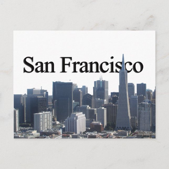 Cartão Postal San Francisco Skyline c/ São Francisco no Céu (Frente)