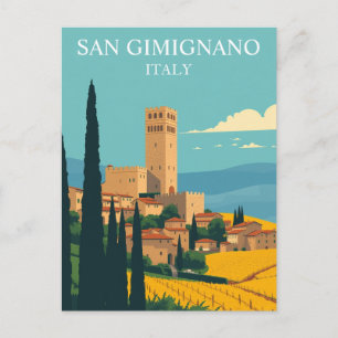 Cartão Postal San Gimignano, Itália Arte Vintage Medieval