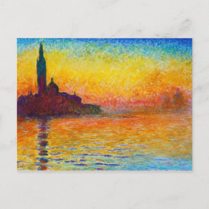 Cartão Postal San Giorgio Maggiore em Dusk Claude Monet