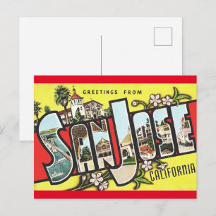 Cartão Postal San Jose, Cartão-postal da Viagens vintage da Cal