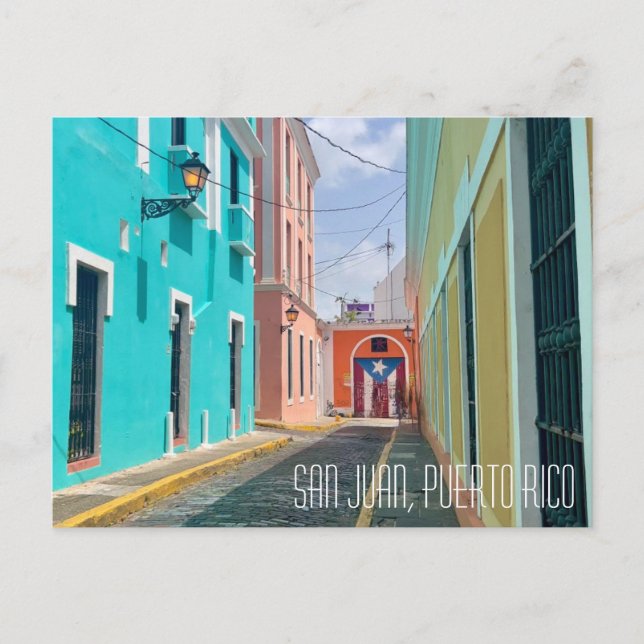 Cartão Postal San Juan Porto Rico Belos Pastéis (Frente)
