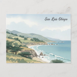 Cartão Postal San Luis Obispo California Watercolor