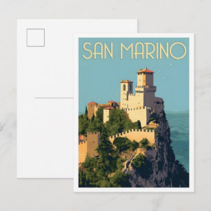 Cartão Postal San Marino Arte Vintage Viagens