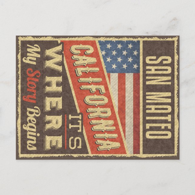 Cartão Postal San Mateo California (Frente)