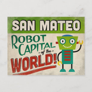 Cartão Postal San Mateo California Robot - Engraçado Vintage