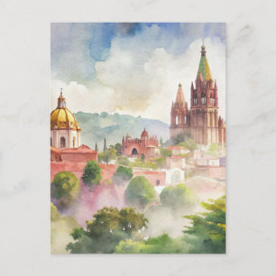 Cartão Postal San Miguel de Allende Mexico Watercolor