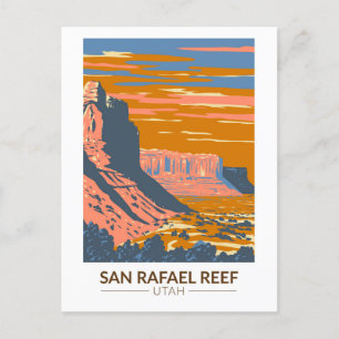 Cartão Postal San Rafael Reef Utah Viagem Art Vintage