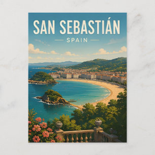 Cartão Postal San Sebastian Espanha Costa Basca E Viagem Gastron