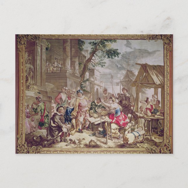 Cartão Postal Sancho Pança e o Vendedor de Nozes (Frente)