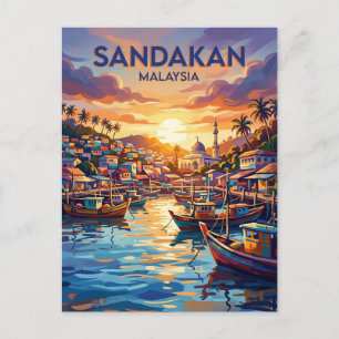 Cartão Postal Sandakan Malásia