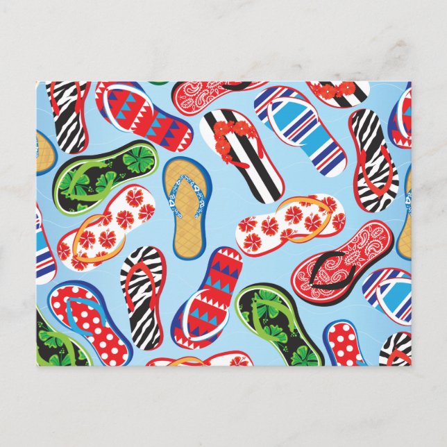 Cartão Postal Sandálias de chinelos (Frente)
