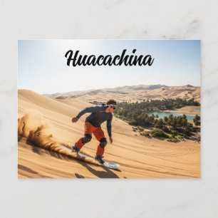 Cartão Postal Sandboard em Huacachina Viagem no Peru