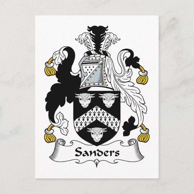 Cartão Postal Sanders Family Crest (Frente)