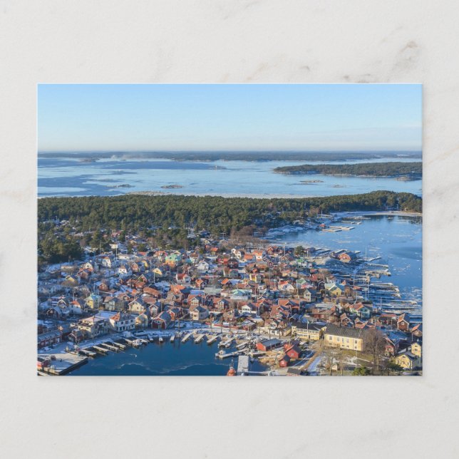 Cartão Postal Sandhamn, arquipélago de Estocolmo, Suecia (Frente)