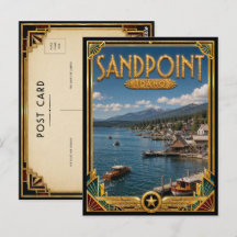 Sandpoint Idaho Arte Deco Vintage Era de Ouro