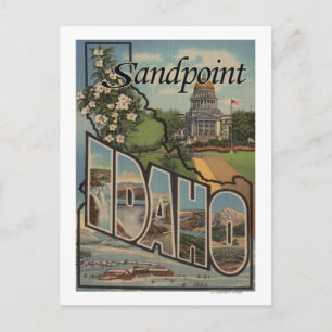 Cartão Postal Sandpoint, Idaho - Cenas com Letra Grande