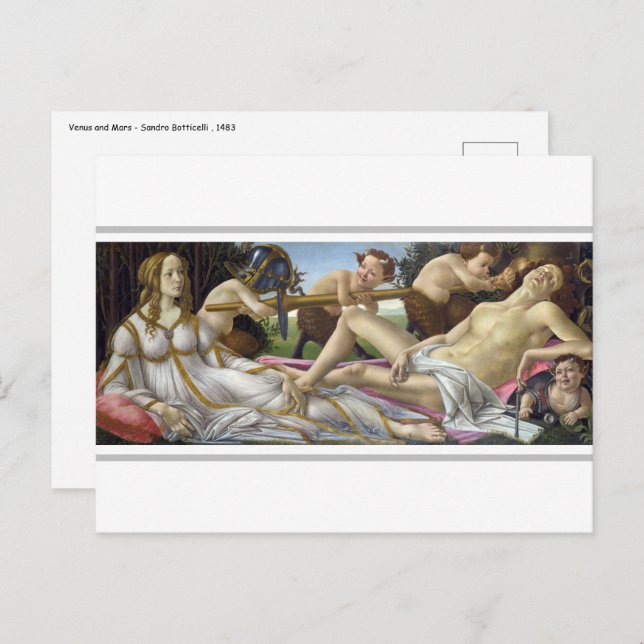 Cartão Postal Sandro Botticelli - Vênus e Marte (Frente/Verso)
