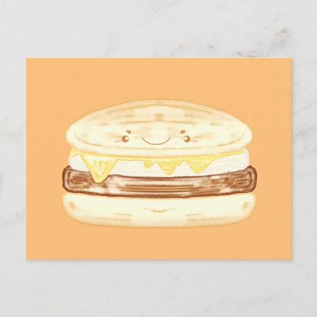 Cartão Postal Sanduíche De Enchidos, Ovos E Queijos (Frente)