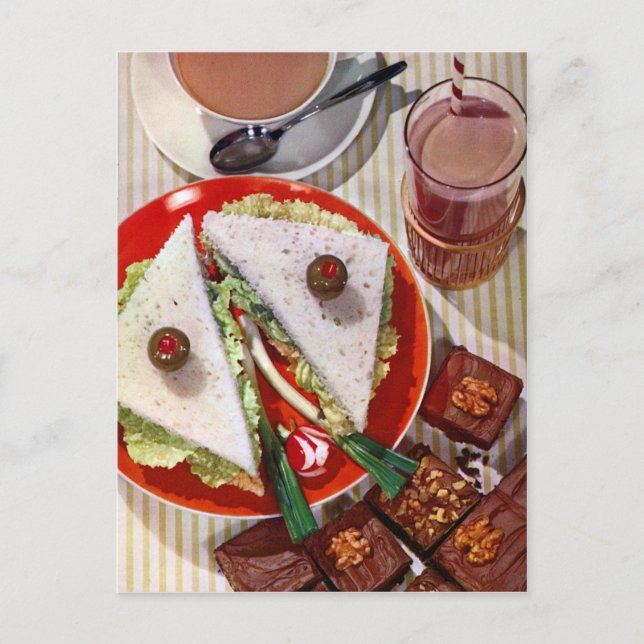 Cartão Postal sanduíche de globo ocular afiado (Frente)