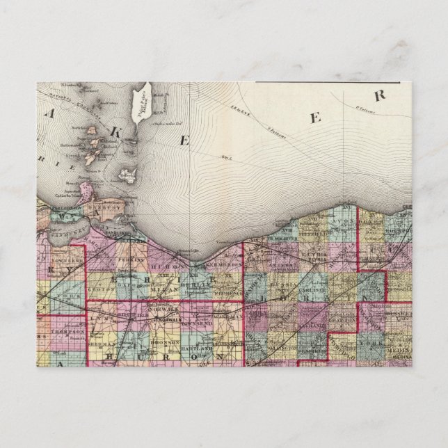 Cartão Postal Sandusky, Seneca e Condados de Cúpula (Frente)