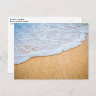 Cartão Postal Sandy Beach com Surf Foamy