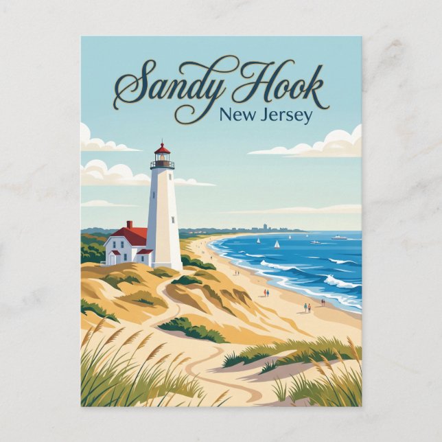 Cartão Postal Sandy Hook, Nova Jersey (Frente)