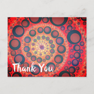 Cartão Postal Sangria Espiral Fractal Vermelho Obrigado