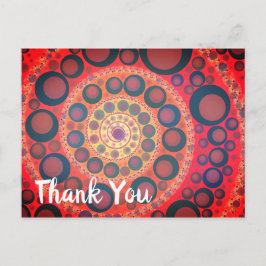 Cartão Postal Sangria Vermelho Espiral Fractal Obrigado