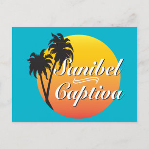 Cartão Postal Sanibel Captiva Islands Flórida Palms Elegantes