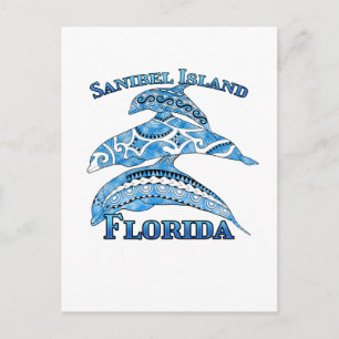 Cartão Postal Sanibel Island Flórida: Tribal Dolphins