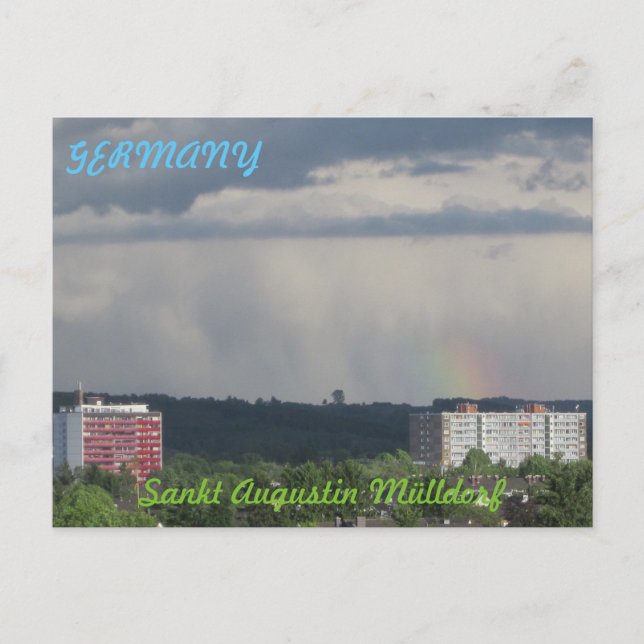 Cartão postal "Sankt Augustin Mülldorf" - arco-íri (Frente)