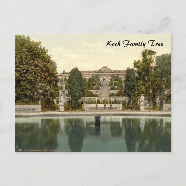 Cartão Postal Sanssouci Palace, Potsdam, Berlim, Alemanha (Frente)