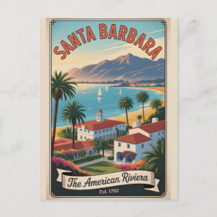 Cartão Postal Santa Barbara Califórnia Vintage Viagem Retro