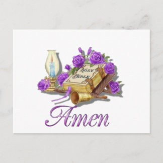 Cartão Postal Santa Bíblia Amen