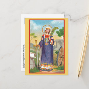 Cartão Postal Santa Catarina de Alexandria Vestida ao Modo Egípc