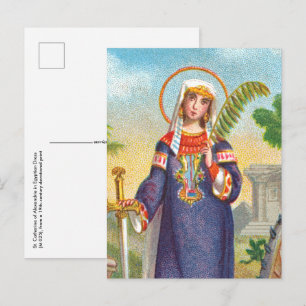 Cartão Postal Santa Catarina de Alexandria Vestida ao Modo Egípc