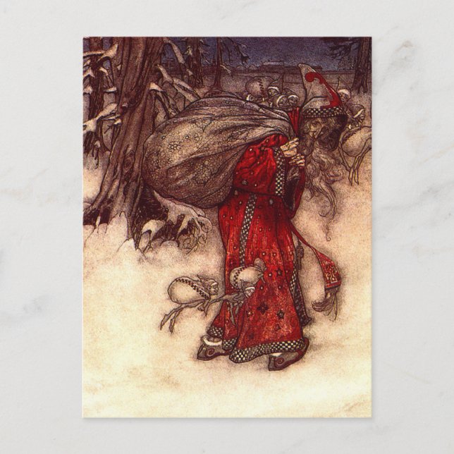 Cartão Postal Santa Claus Arthur Rackham (Frente)