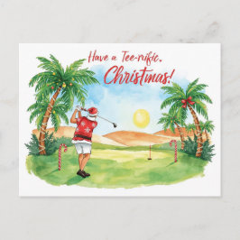 Cartão Postal Santa Claus is golfing Christmas in July