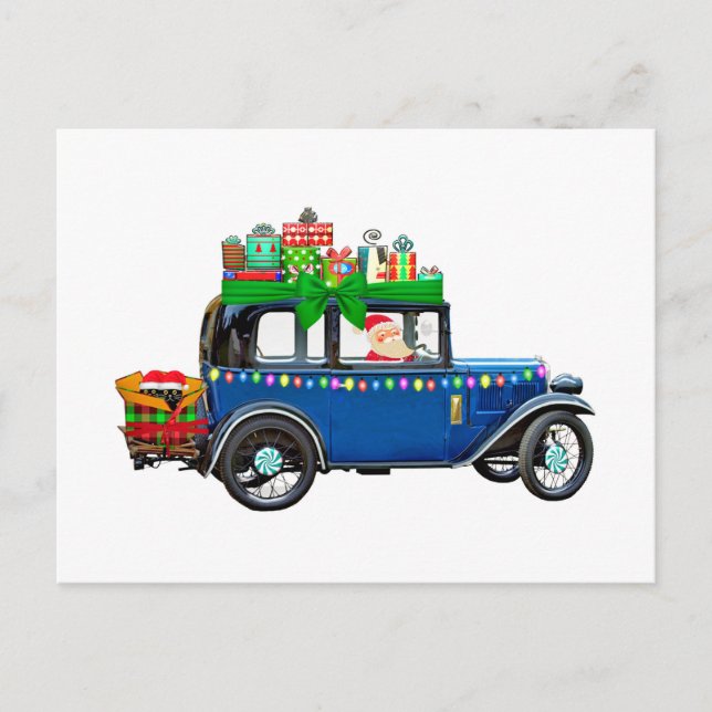 Cartão Postal Santa Claus Jalopy (Frente)