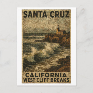 Cartão Postal Santa Cruz Califórnia West Cliff Steamer Lane
