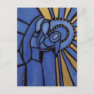 Cartão Postal Santa Família Moderna Abstrato Natividade