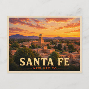 Cartão Postal Santa Fe Novo México Viagem Vintage