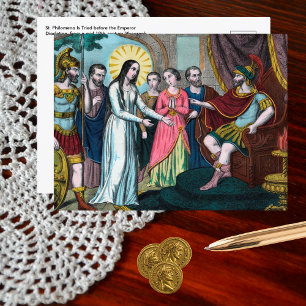 Cartão Postal Santa Filomena é Julgada Diante do Imperador Diocl