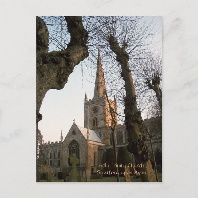 Cartão Postal Santa Igreja Trindade, Stratford sobre Avon (Frente)