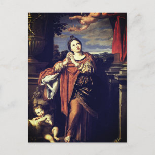 Cartão Postal Santa Inês por Domenichino (c. 1620)