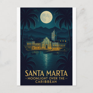 CARTÃO POSTAL SANTA MARTA — LUZ DO LUA SOBRE O CARIBE